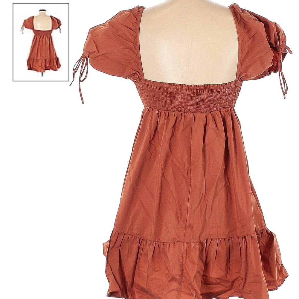 Olivaceous Burnt Orange Casual Dress - Picture 3 of 5